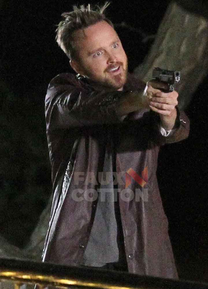 Central Intelligence Aaron Paul Leather Coat